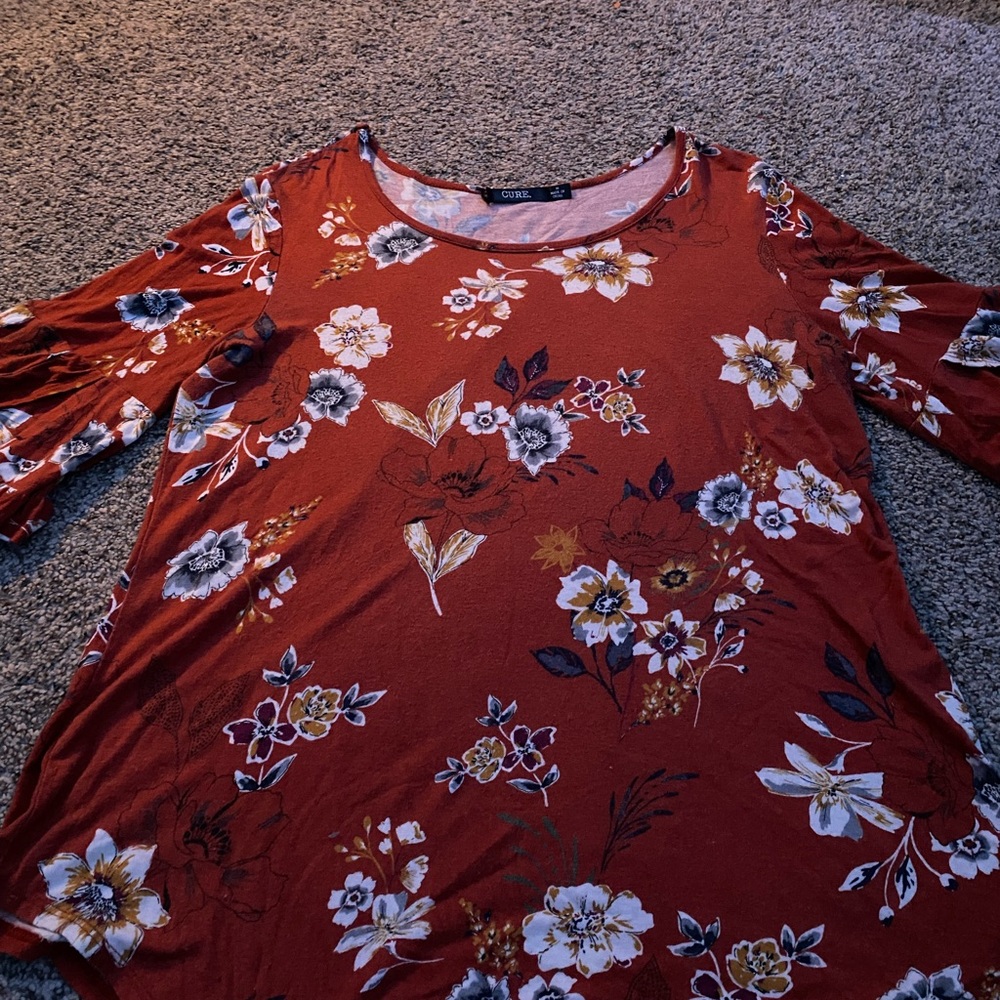 Floral Rust Blouse